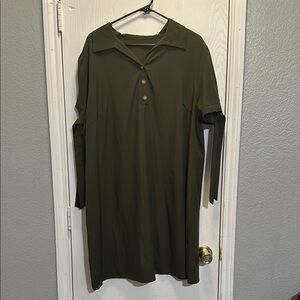 Chic Olive Green Short Sleeve Dress